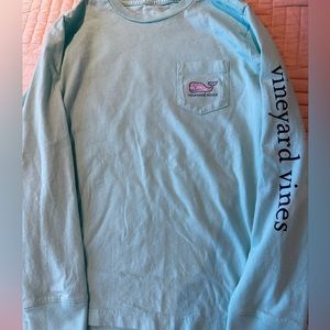 Vineyard vines girls long sleeve teal t shirt size 7 (like new)